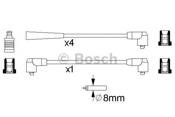 Комплект высоковольтных проводов - Bosch 0 986 356 726