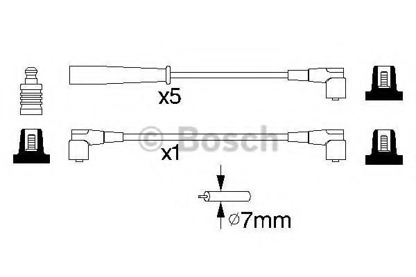 Комплект высоковольтных проводов - Bosch 0 986 356 753