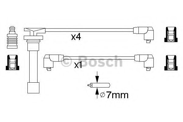 Комплект высоковольтных проводов - Bosch 0 986 356 799