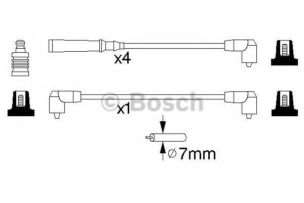 Комплект высоковольтных проводов - Bosch 0 986 356 847
