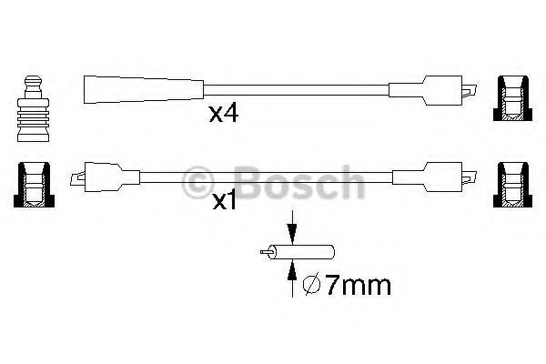 Комплект высоковольтных проводов - Bosch 0 986 356 855