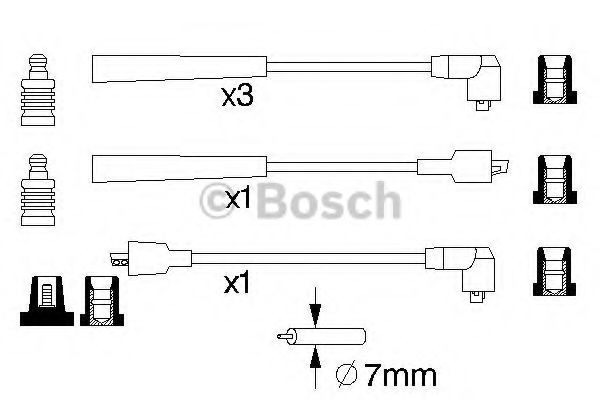 Комплект высоковольтных проводов - Bosch 0 986 357 122