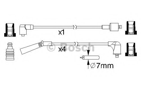 Комплект высоковольтных проводов - Bosch 0 986 357 185