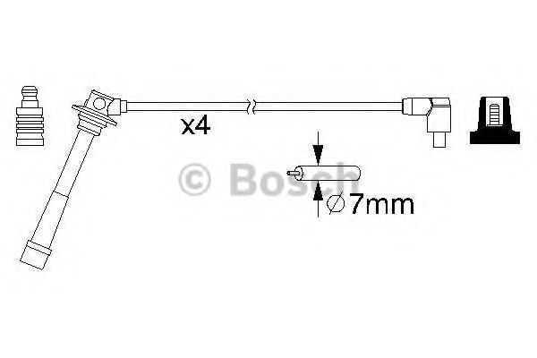 Комплект высоковольтных проводов - Bosch 0 986 357 198