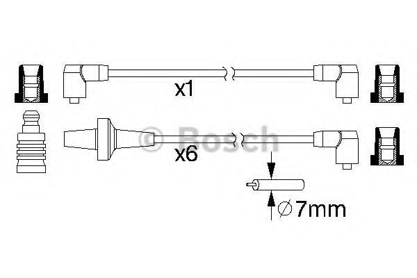 Комплект высоковольтных проводов - Bosch 0 986 357 220
