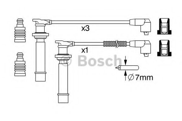 Комплект высоковольтных проводов - Bosch 0 986 357 239