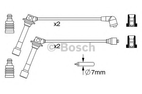 Комплект высоковольтных проводов - Bosch 0 986 357 241