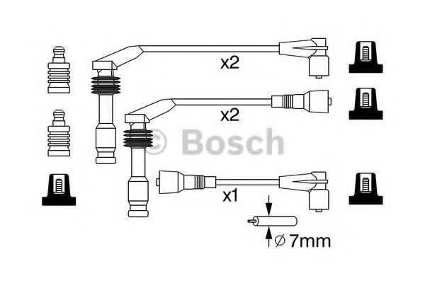 Комплект высоковольтных проводов - Bosch 0 986 357 242