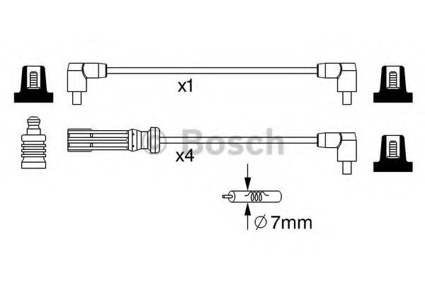 Комплект высоковольтных проводов - Bosch 0 986 357 244