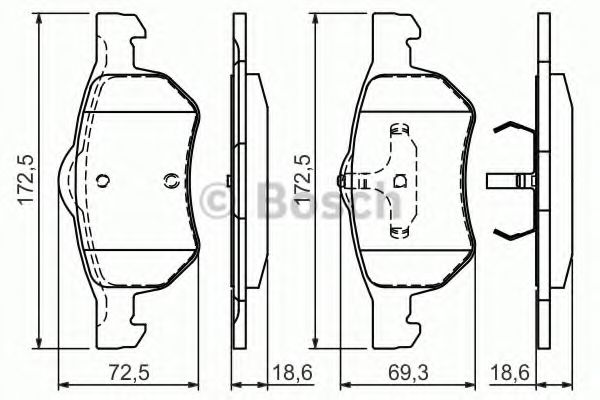 Колодки тормозные дисковые | перед | - Bosch 0 986 424 668