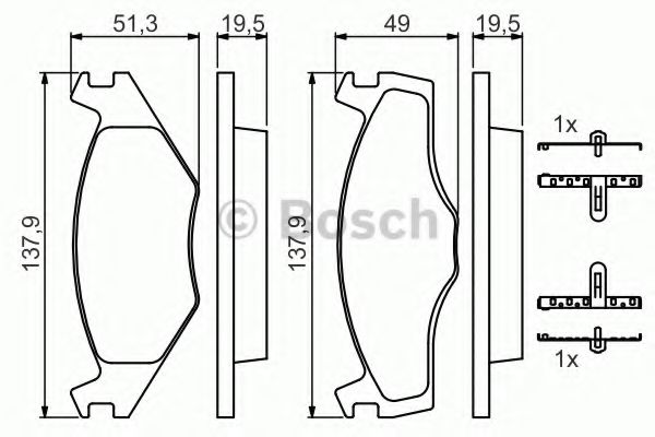 Колодки тормозные дисковые | перед | - Bosch 0 986 468 873