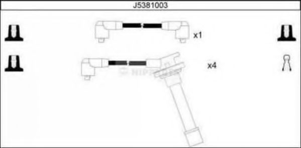 Комплект высоковольтных проводов - Nipparts J5381003