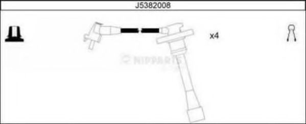 Комплект высоковольтных проводов - Nipparts J5382008