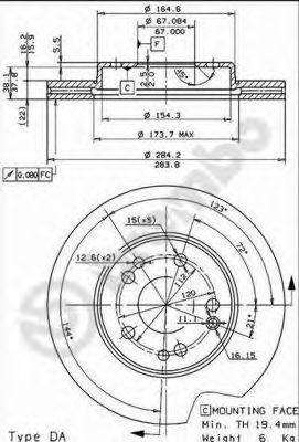 Диск тормозной Standard | перед |