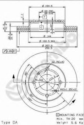 Снят, замена 09544911 Диск тормозной Standard | перед | - Brembo 09.5449.14