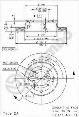 Диск тормозной Standard | перед | - Brembo 09.5857.14