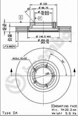Диск тормозной Standard | перед | - Brembo 09.6967.14