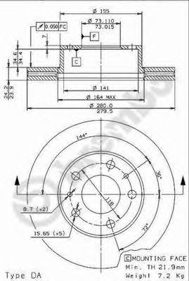 Диск тормозной Standard | перед |