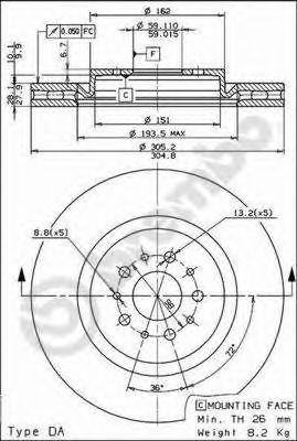 Диск тормозной | перед | - Brembo 09.6843.21