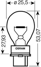 Лампа p27w 12V 27W W2.5x16d original line качество оригинальной з/ч (оем) 1 шт. - Osram 3156