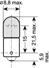 Лампа 12V 6W BA9s original line качество оригинальной запасной части (оем) 1 шт. - Osram 3886X