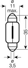 Лампа 12V 6W sv8.5-8 original line качество оригинальной з/ч (оем) 1 шт. - Osram 6486X