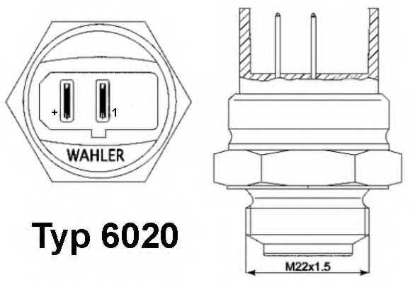 Термовыключатель вентилятора радиатора - Wahler 6020.92D