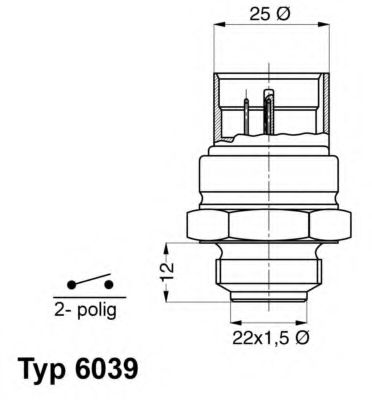 Термовыключатель вентилятора радиатора - Wahler 6039.95D