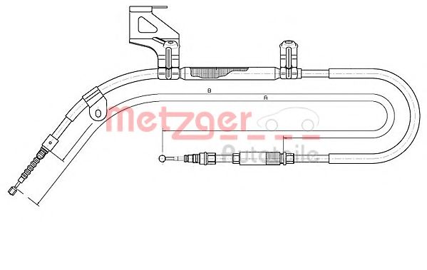 Трос стояночного тормоза  - Metzger 10.7482