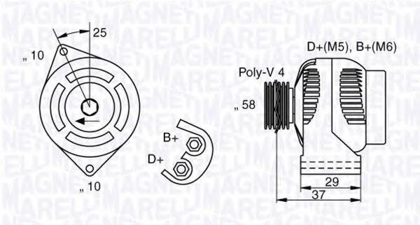 Генератор - Magneti Marelli 063341658010