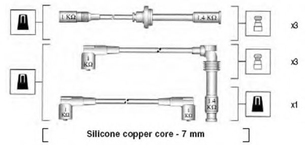 Комплект высоковольтных проводов - Magneti Marelli 941045390524