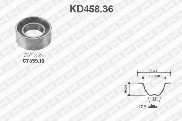 Комплект ремня ГРМ - SNR KD458.36