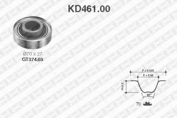 Комплект ремня ГРМ - SNR KD461.00