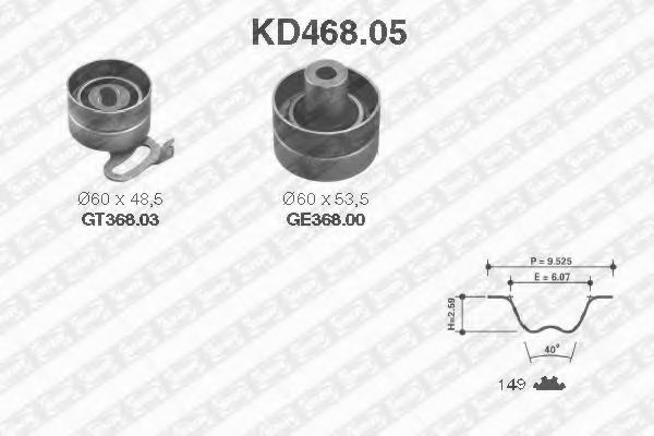 Комплект ремня ГРМ - SNR KD468.05