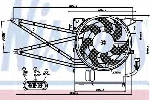 Вентилятор радиатора с кожухом - Nissens 85017