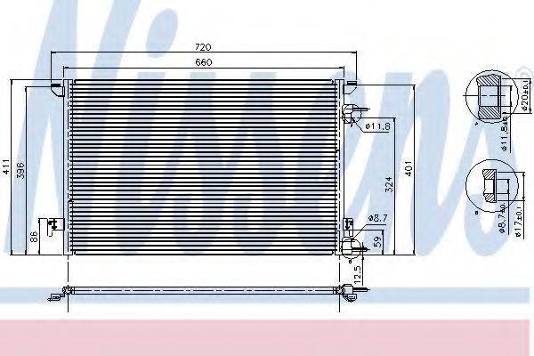 Конденсатор кондиционера  - Nissens 94598