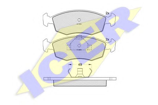 Колодки тормозные дисковые | перед | - Icer 180543