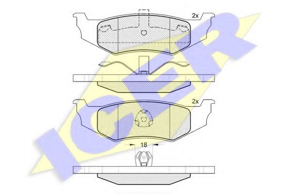 Колодки тормозные дисковые | зад | - Icer 181114