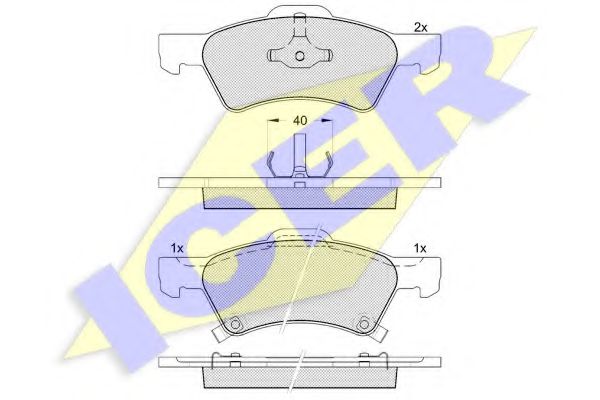 Колодки тормозные дисковые | перед | - Icer 181544