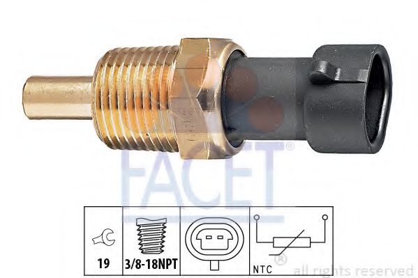 Датчик температуры охлаждающей жидкости - Facet 7.3129