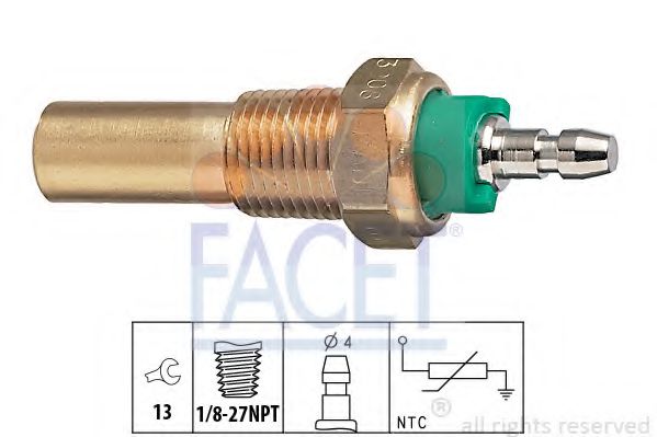 Датчик температуры охлаждающей жидкости - Facet 7.3208
