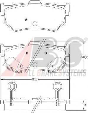 Колодки тормозные дисковые - ABS 36173