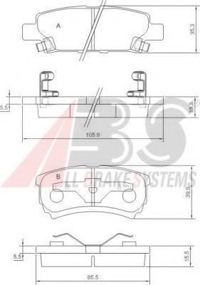 Колодки тормозные дисковые | зад | - ABS 37384