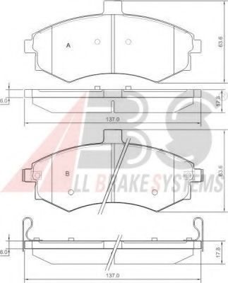 Колодки тормозные дисковые | перед | - ABS 37403