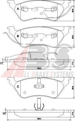 Колодки тормозные дисковые - ABS 38858