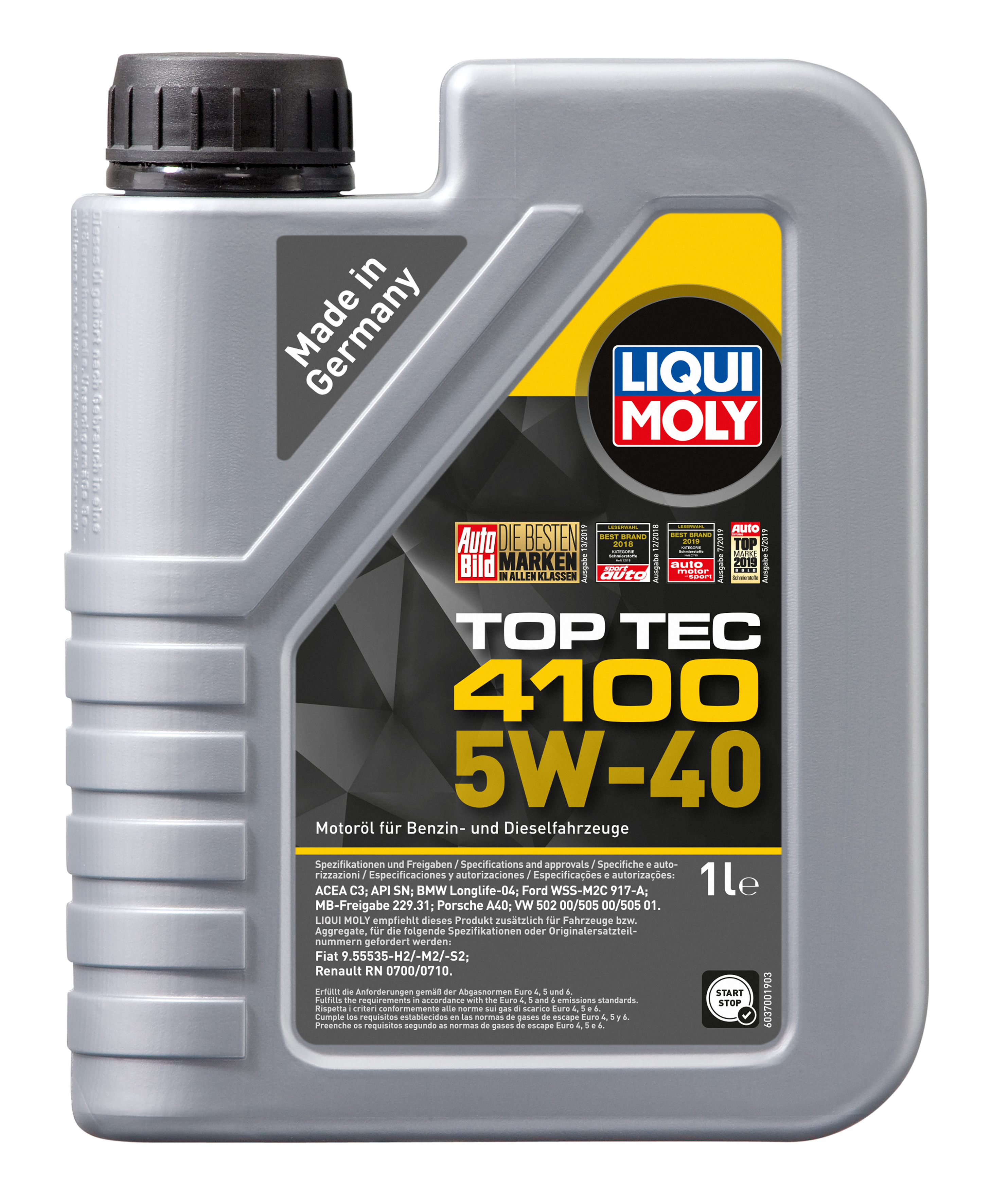 5W-40 Top Tec 4100 SN 1л (НС-синт.мотор.масло) - Liqui Moly 7500