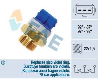Термовыключатель вентилятора радиатора - FAE 37920