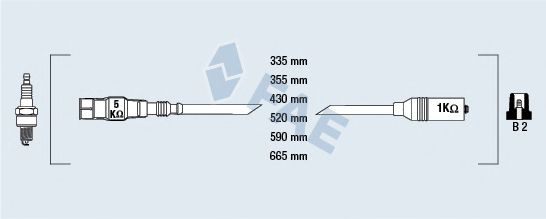 Комплект высоковольтных проводов - FAE 85878