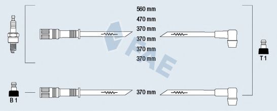 Комплект высоковольтных проводов - FAE 86010