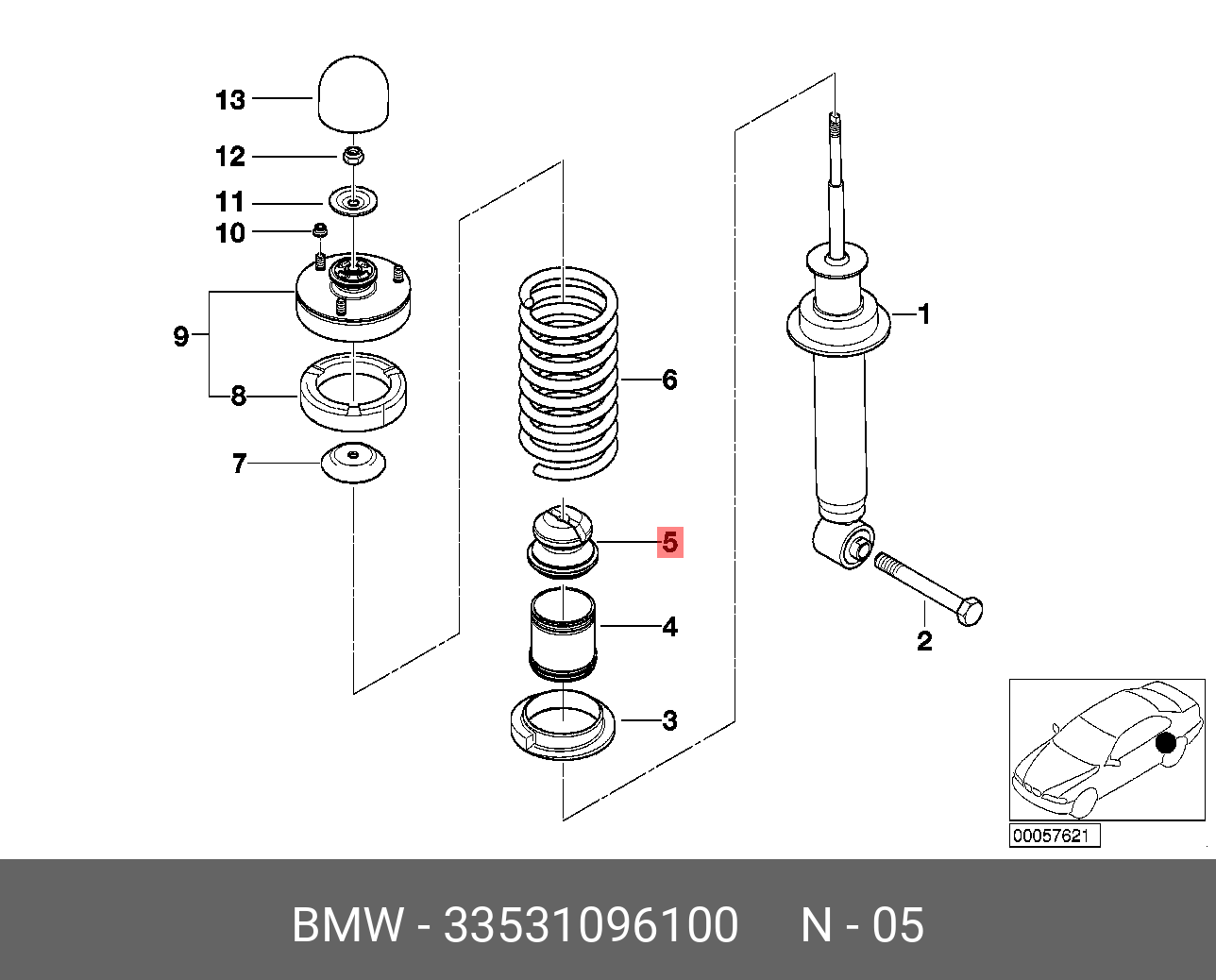 Доп.амортизатор зд - BMW 33 53 1 096 100